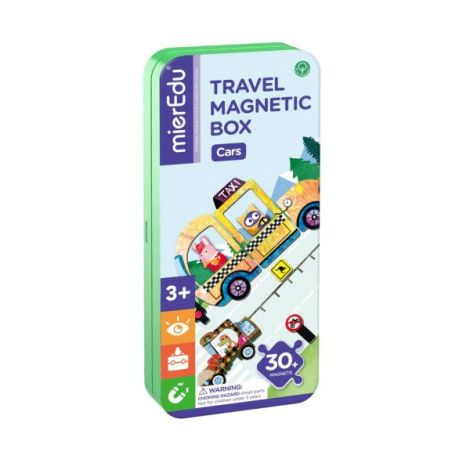 Puzzle magnetic in cutie metalica, joc de potrivire si asociere - Masini - imagine 8